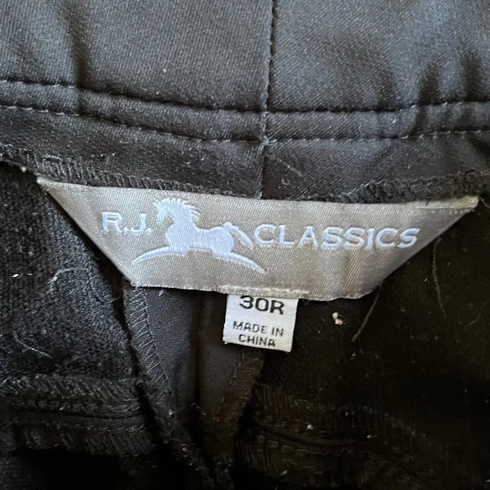 SOLD RJ Classics Black Breeches Horse Riding Pants  Women's Size 30R - Picture 4 of 7